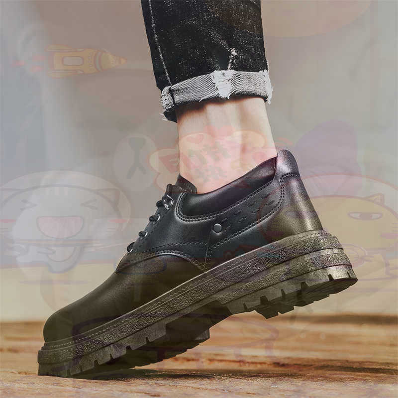 Streetwear Brand Model - Donker natuurlijk leer Mode-sneakers Tennis Herensneakers