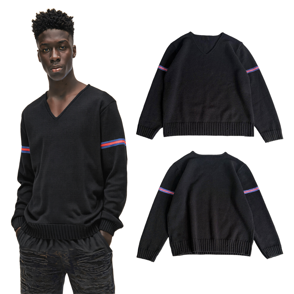 Streetwear Brand - Herfst Vintage Streetwear V-hals gebreide truien
